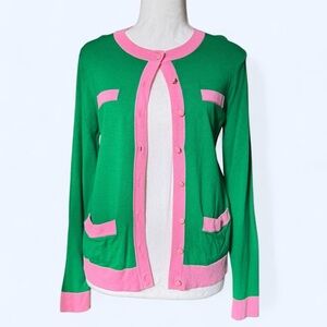💚🎀 Green & Pink Cardigan by Charter Club 🎀💚